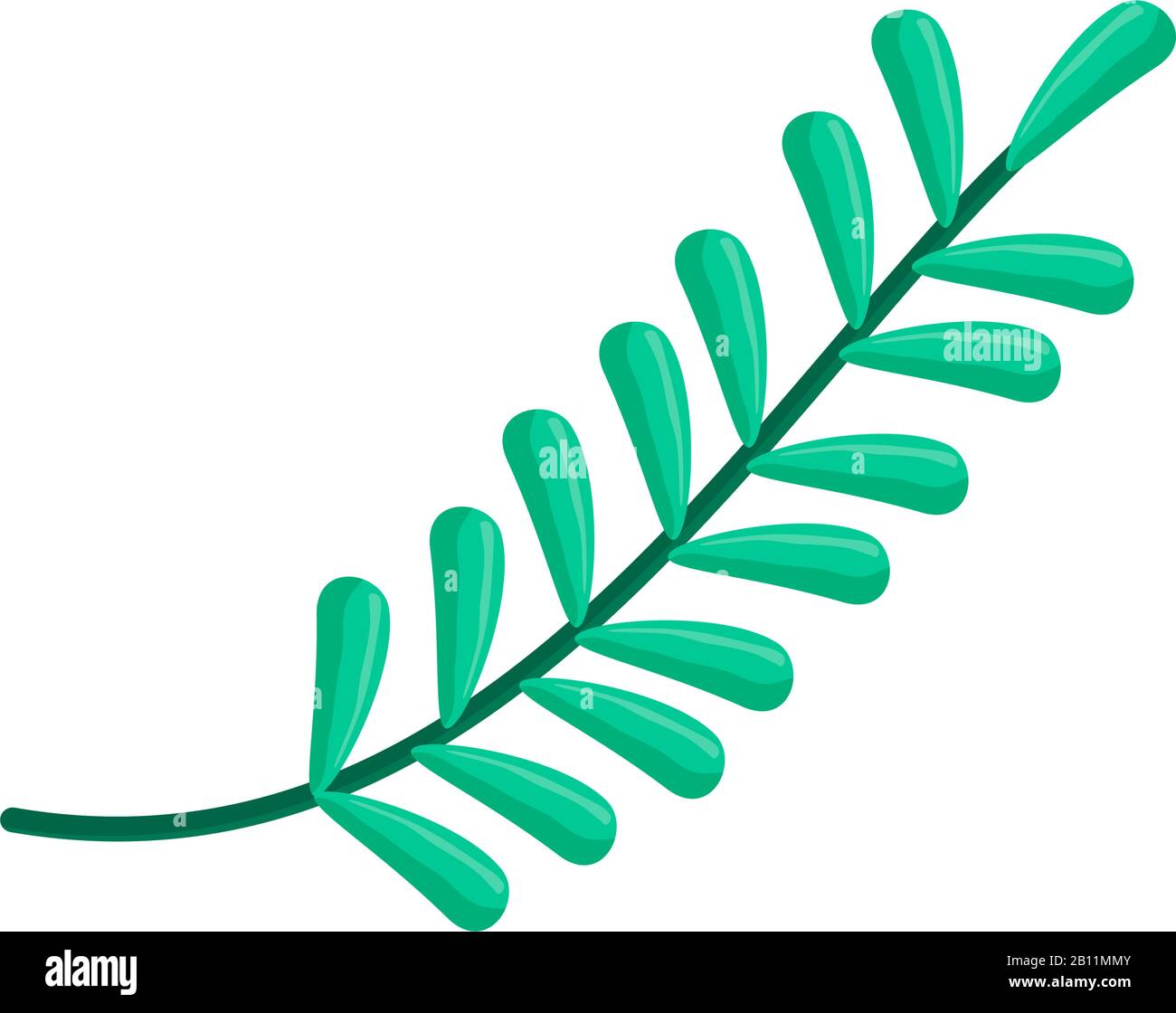 Hand drawn tree branches and leaves Vector Illustration Stock Vector