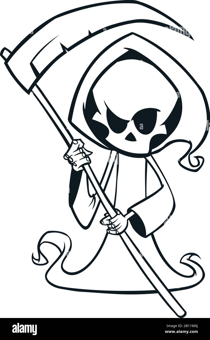 Grim Reaper Cartoon Drawing : How To Draw A Cartoon Grim Reaper With A ...