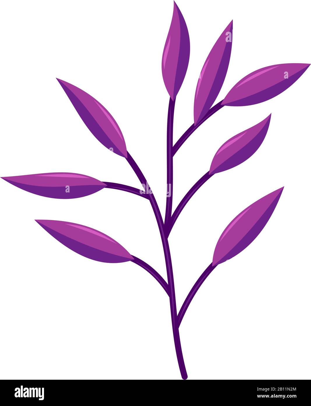 Hand drawn tree branches and leaves Vector Illustration Stock Vector