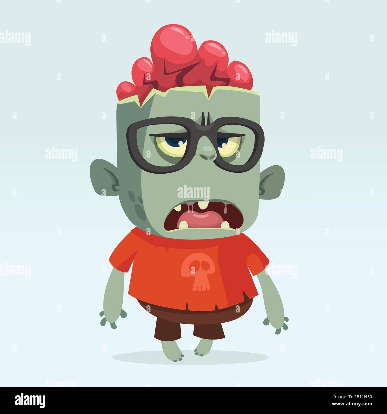 Cartoon Monster Zombie Scientist Wearing Funny Vector Illustration Isolated Stock Vector Image