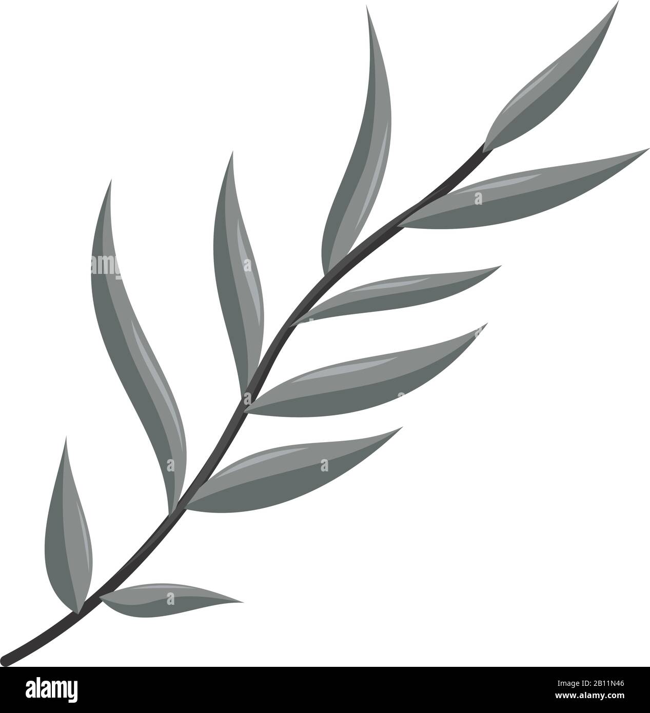 Hand drawn tree branches and leaves Vector Illustration Stock Vector