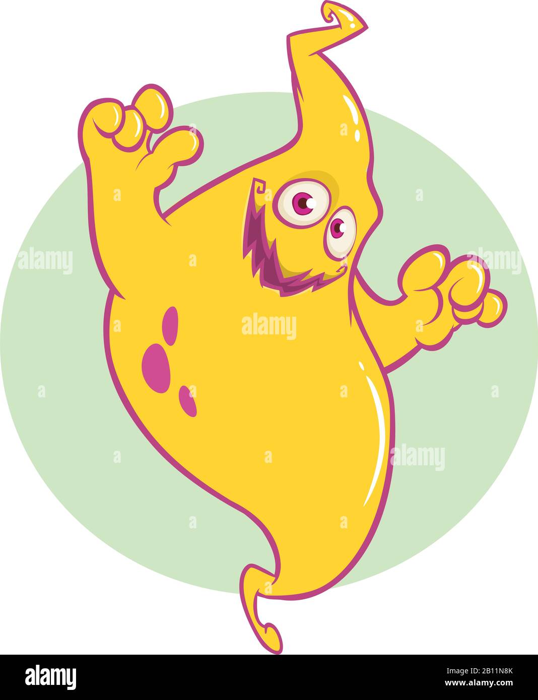 Naughty ghost smiling cartoon. Halloween vector illustration Stock Vector