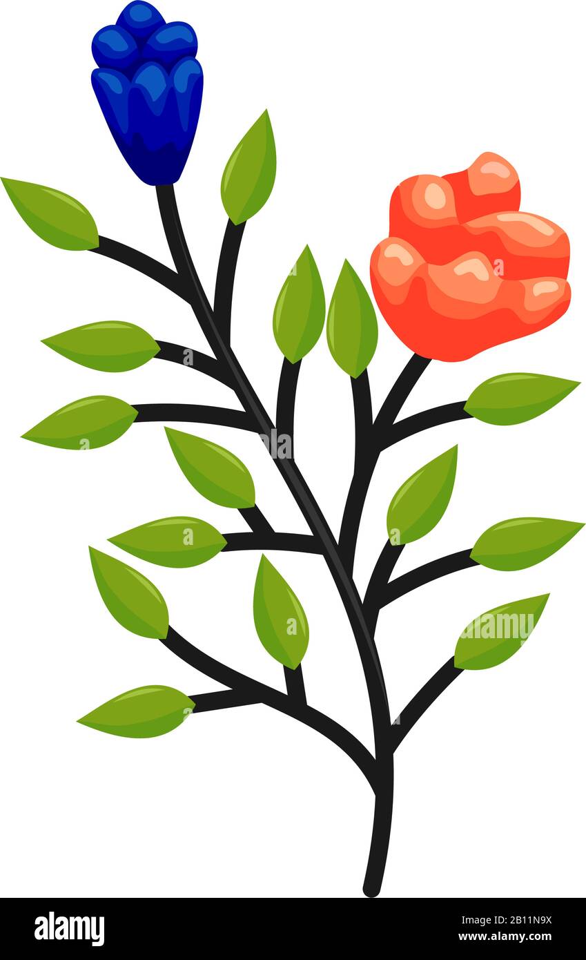 Hand drawn tree branches and leaves Vector Illustration Stock Vector