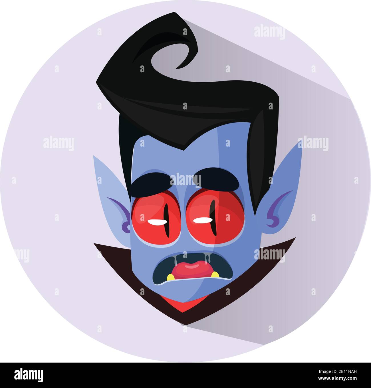 Happy cartoon dracula head . Halloween vector illustration of vampire ...