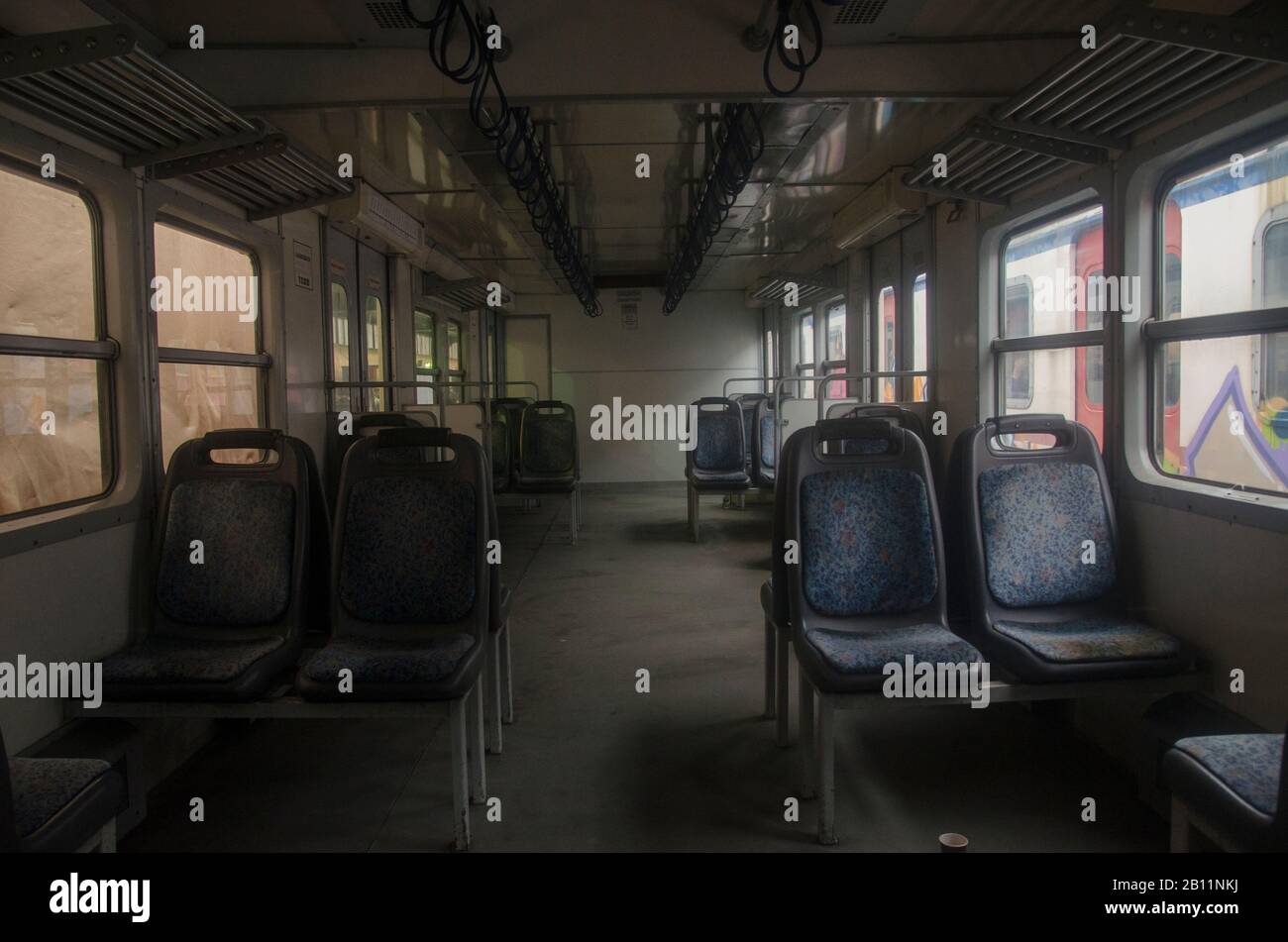 Empty Inside Train Inside of the empty Train Stock Photo - Alamy