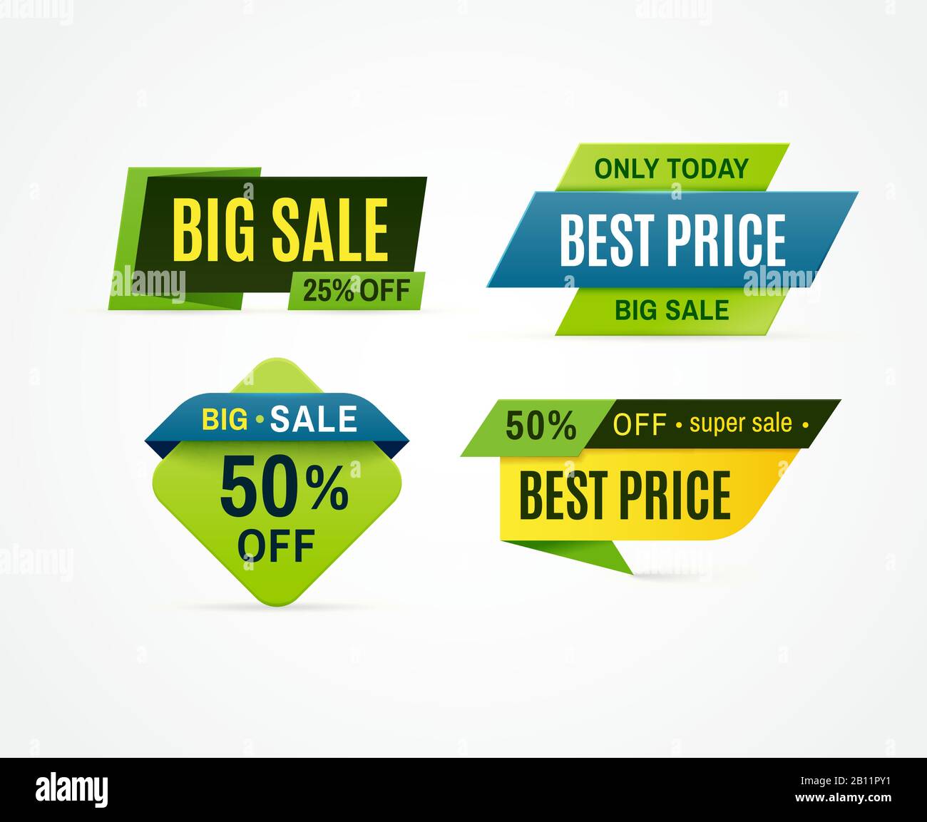 Price tag. Sale offer banner, discount promotion price badge. Vector big sale labels collection Stock Vector