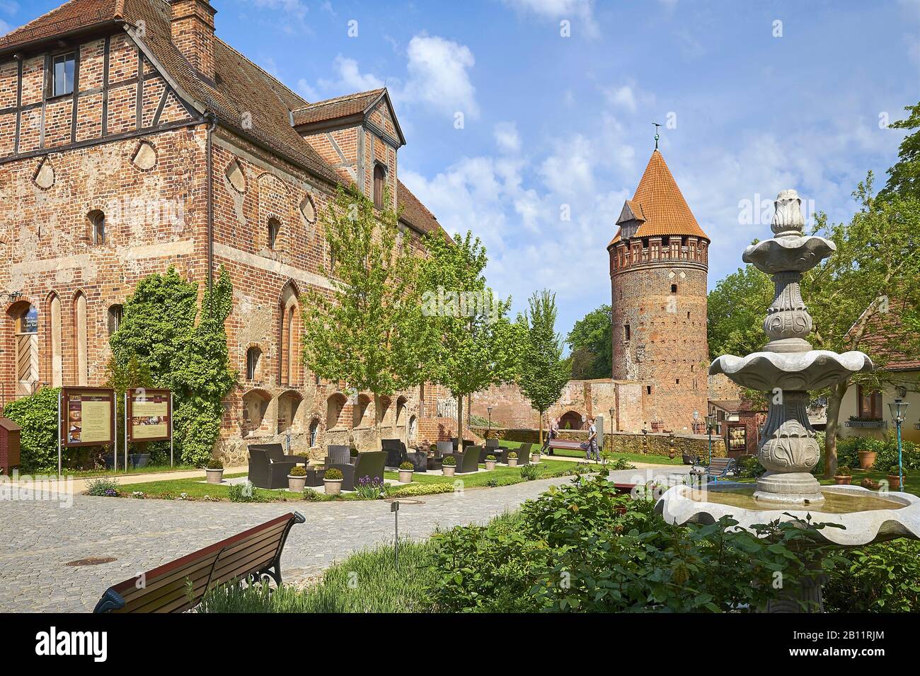 Tangermünde castle with chancellery and prison tower, Tangermünde, Saxony-Anhalt, Germany Stock Photo