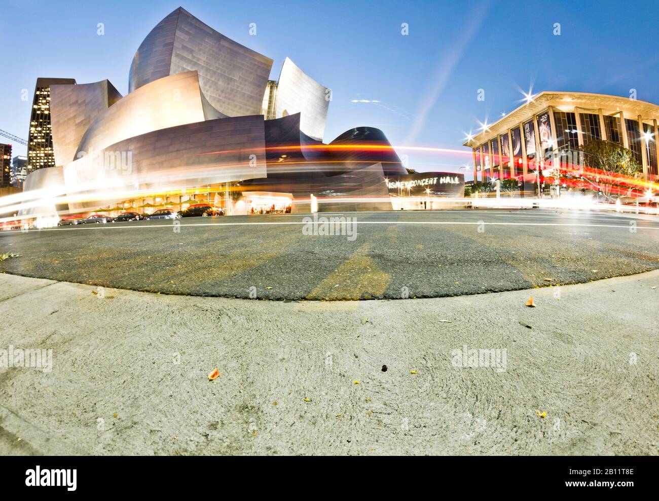 Disney Concert Hall at night, Los Angeles, California, USA Stock Photo