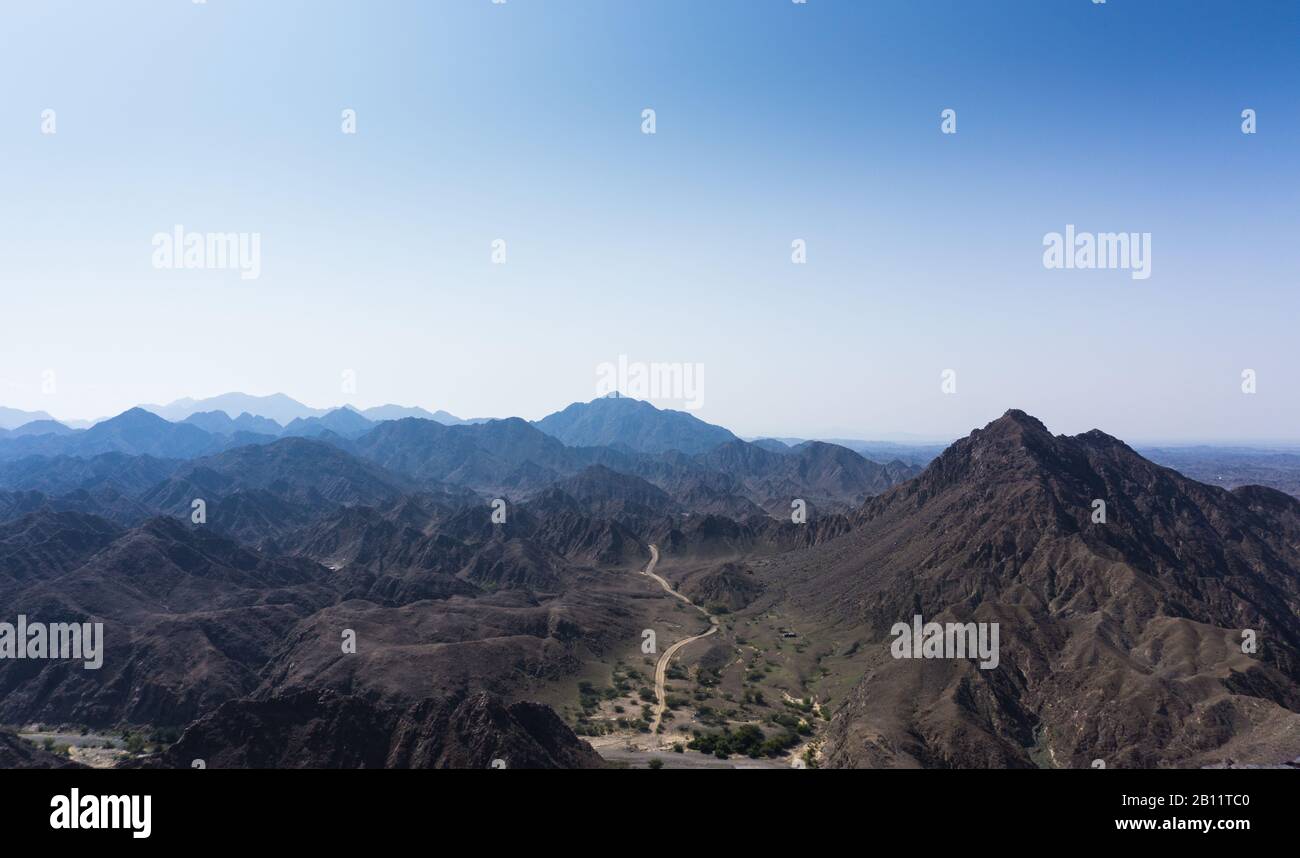 Mountain views in the United Arab Emirates Stock Photo