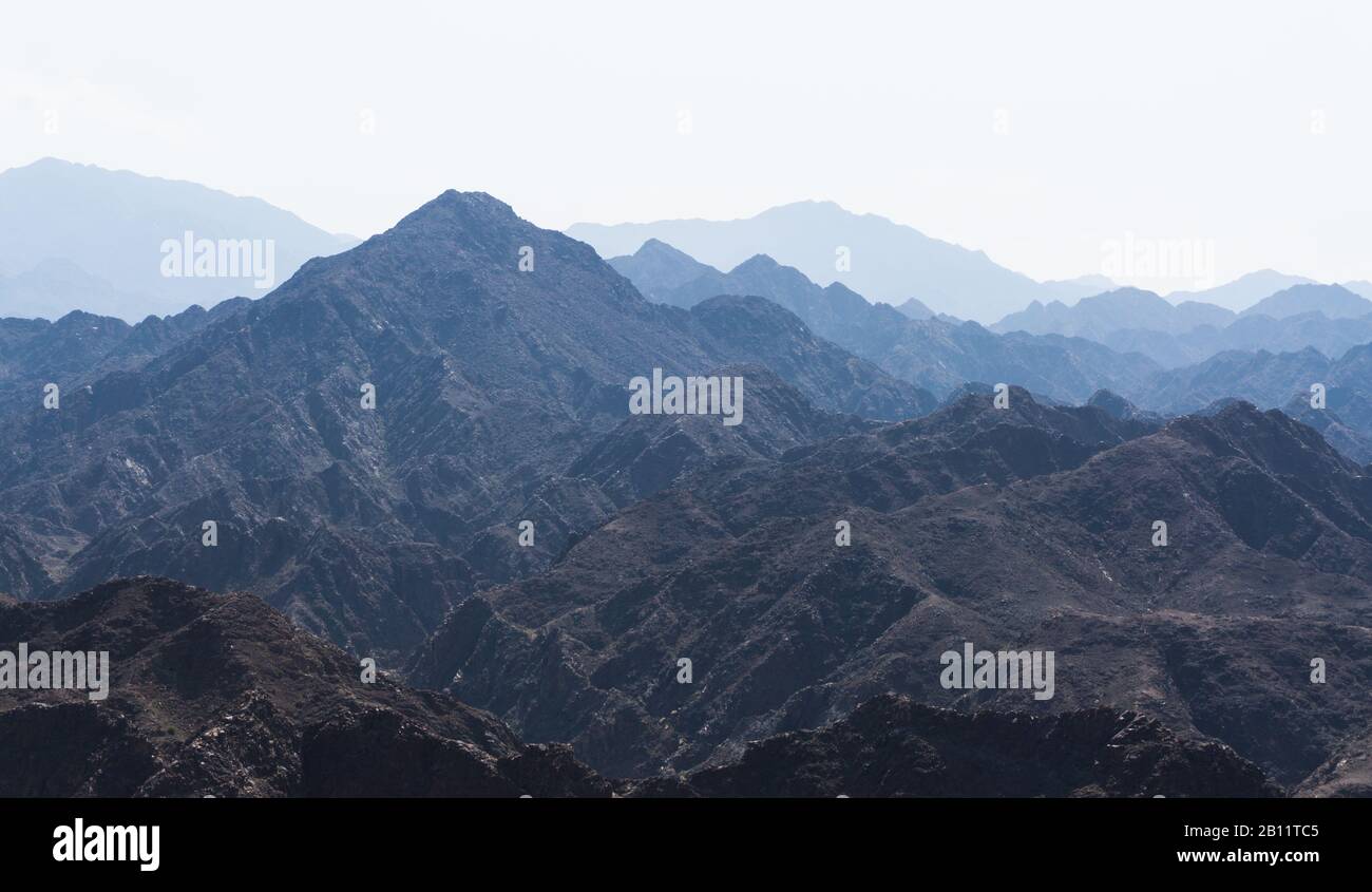 Mountain Views in the United Arab Emirates Stock Photo