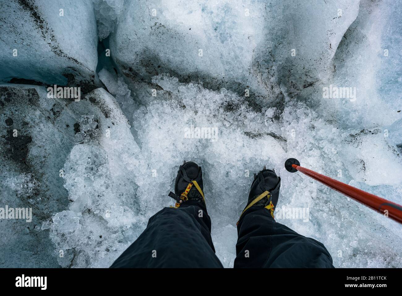 Spikes in the ice of the Franz Josef Glacier, New Zealand Stock Photo
