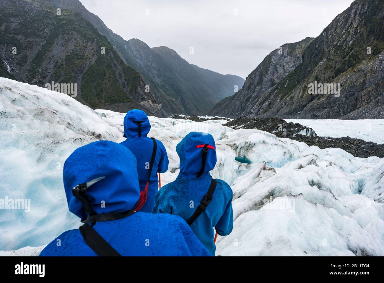 Ice hike on the Franz Josef Glacier, New Zealand Stock Photo