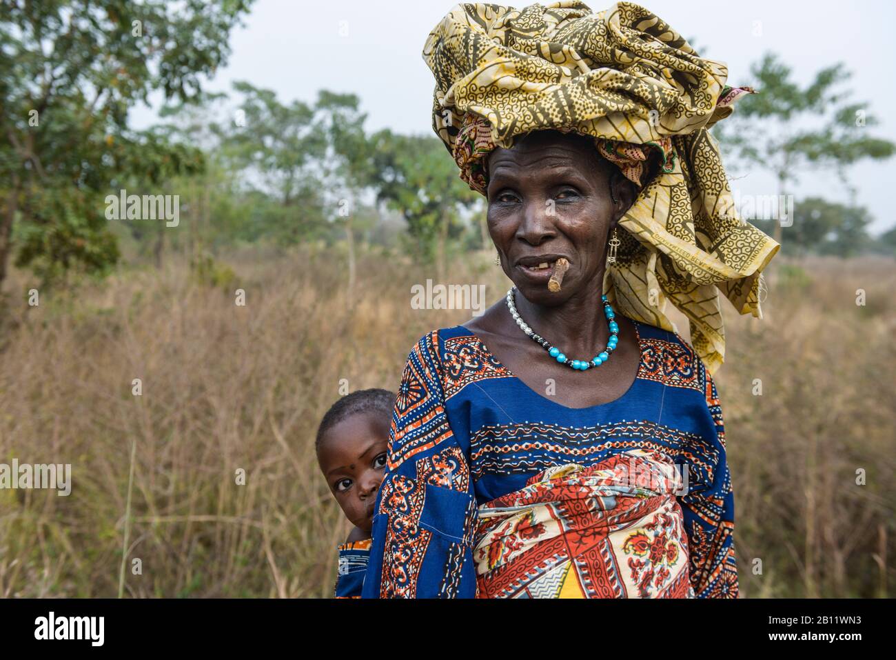 Indigenous woman of northern Benin, Africa Stock Photo