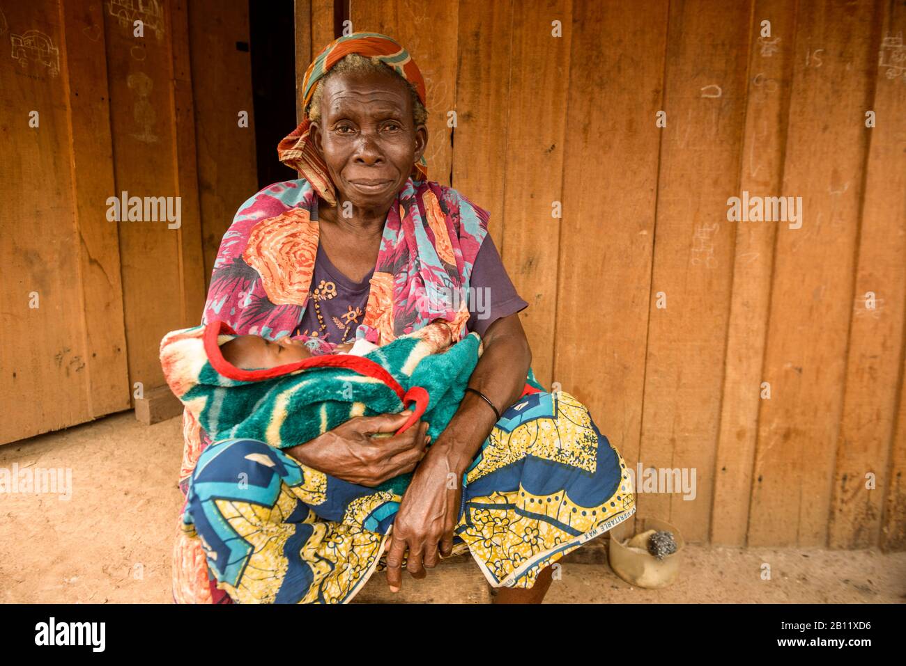UNHCR refugee camp for the Fulani, civil war refugees from the Central African Republic, Cameroon, Africa Stock Photo