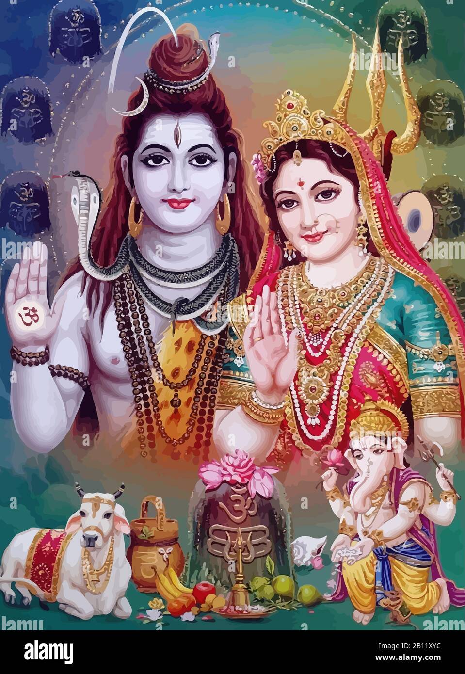 hinduism lord shiva spiritual Lakshmi illustration ganesha holy Stock Photo  - Alamy