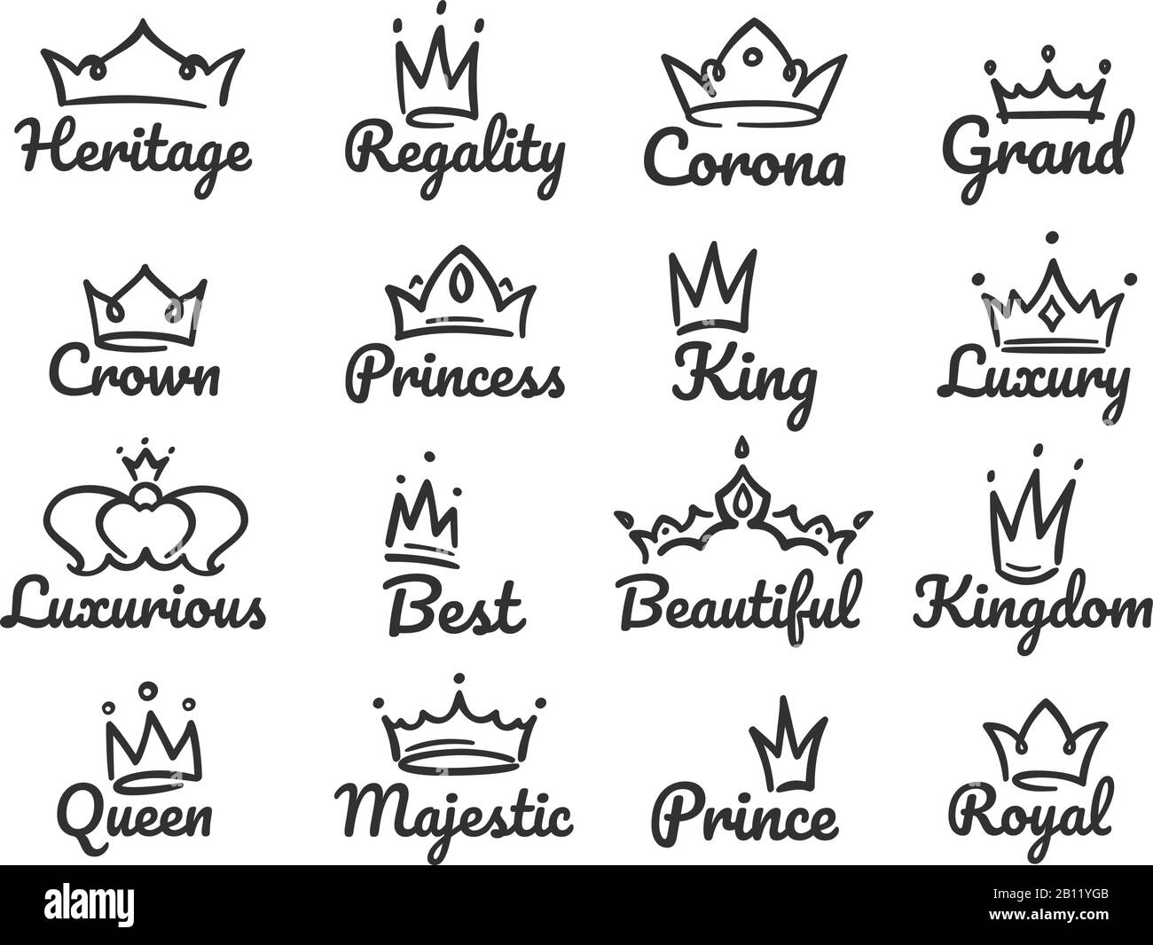 Download King And Queen Crowns Drawings Queen Crown White Png