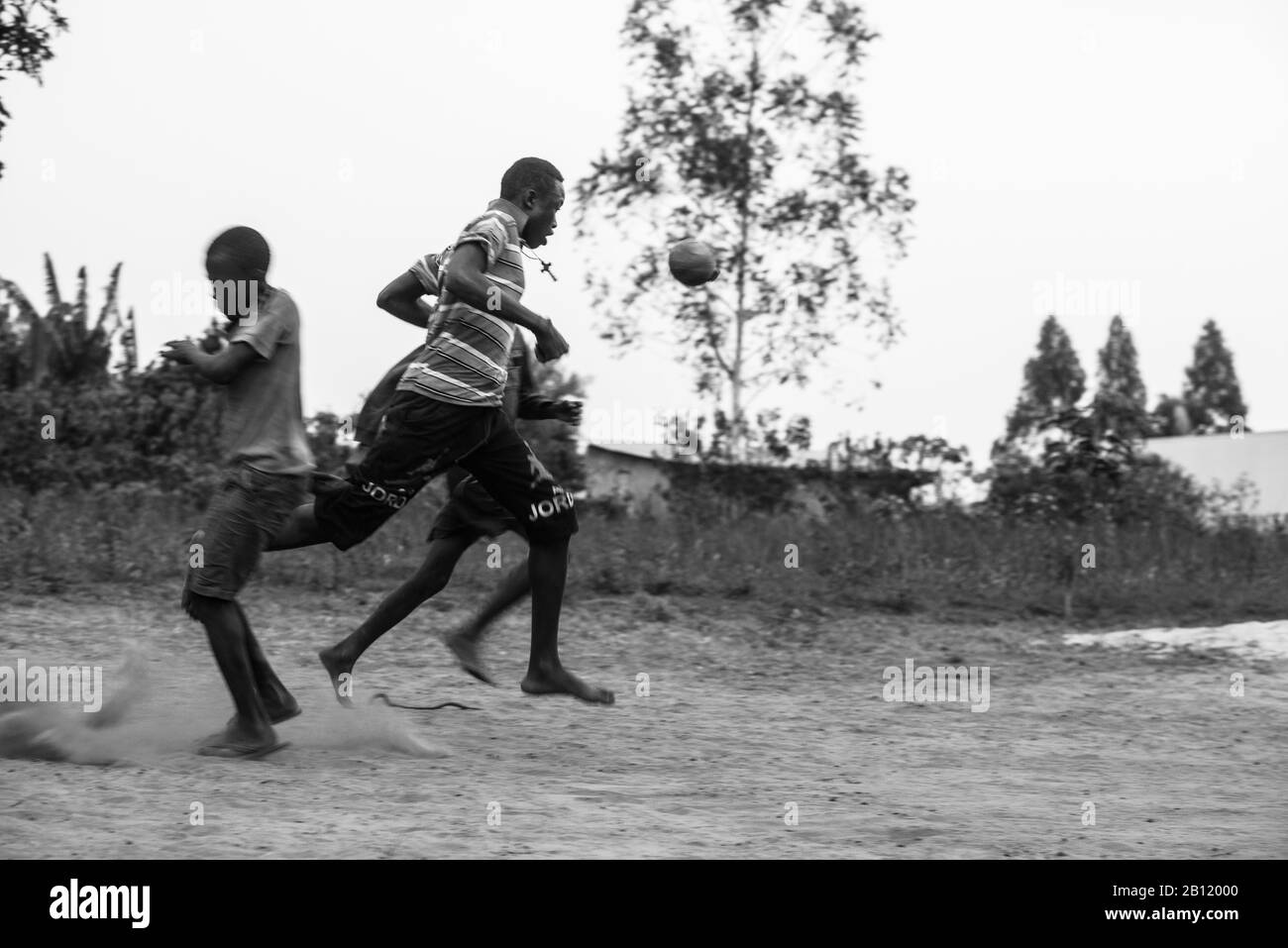 Street soccer, Democratic Republic of the Congo, Africa Stock Photo