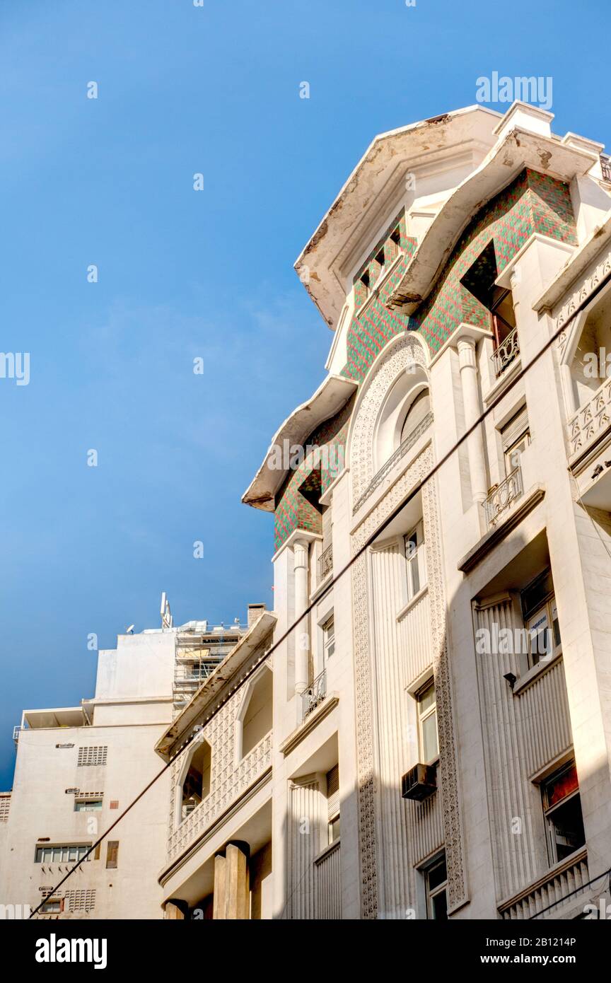 Casablanca Colonial architecture, Morocco Stock Photo Alamy