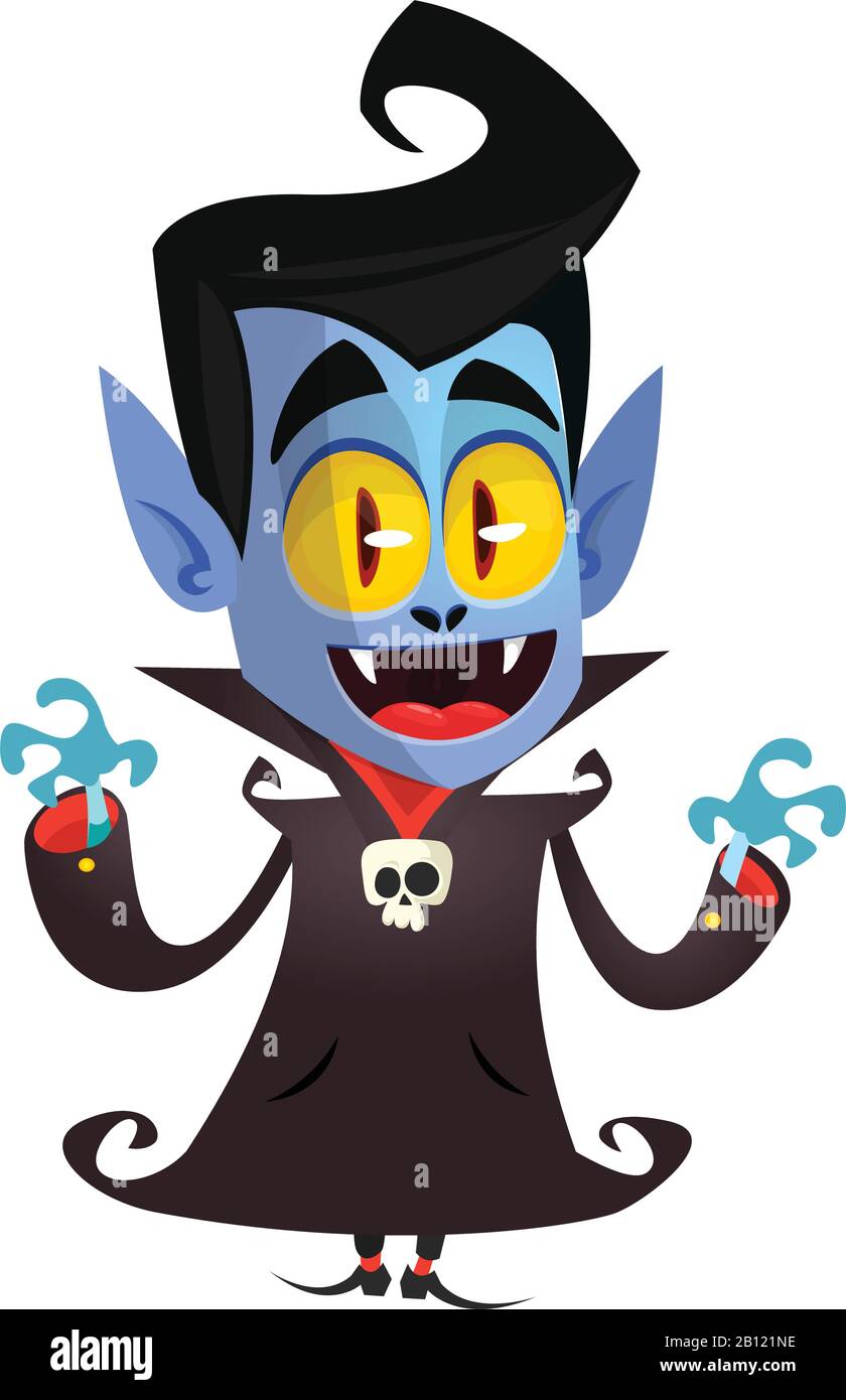 Cute Cartoon Vampire Dracula Vector Illustration Stock Vector