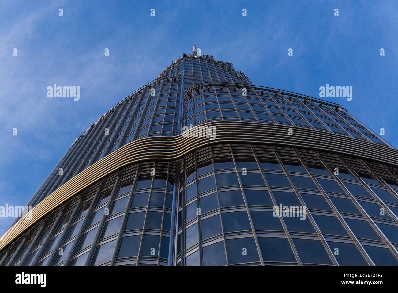 View of the Burj Khalifa from the base Stock Photo