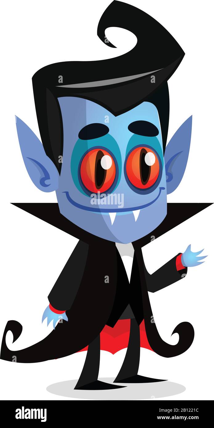 Cute cartoon vampire with red eyes. Vector illustration of dracula Stock  Vector Image & Art - Alamy