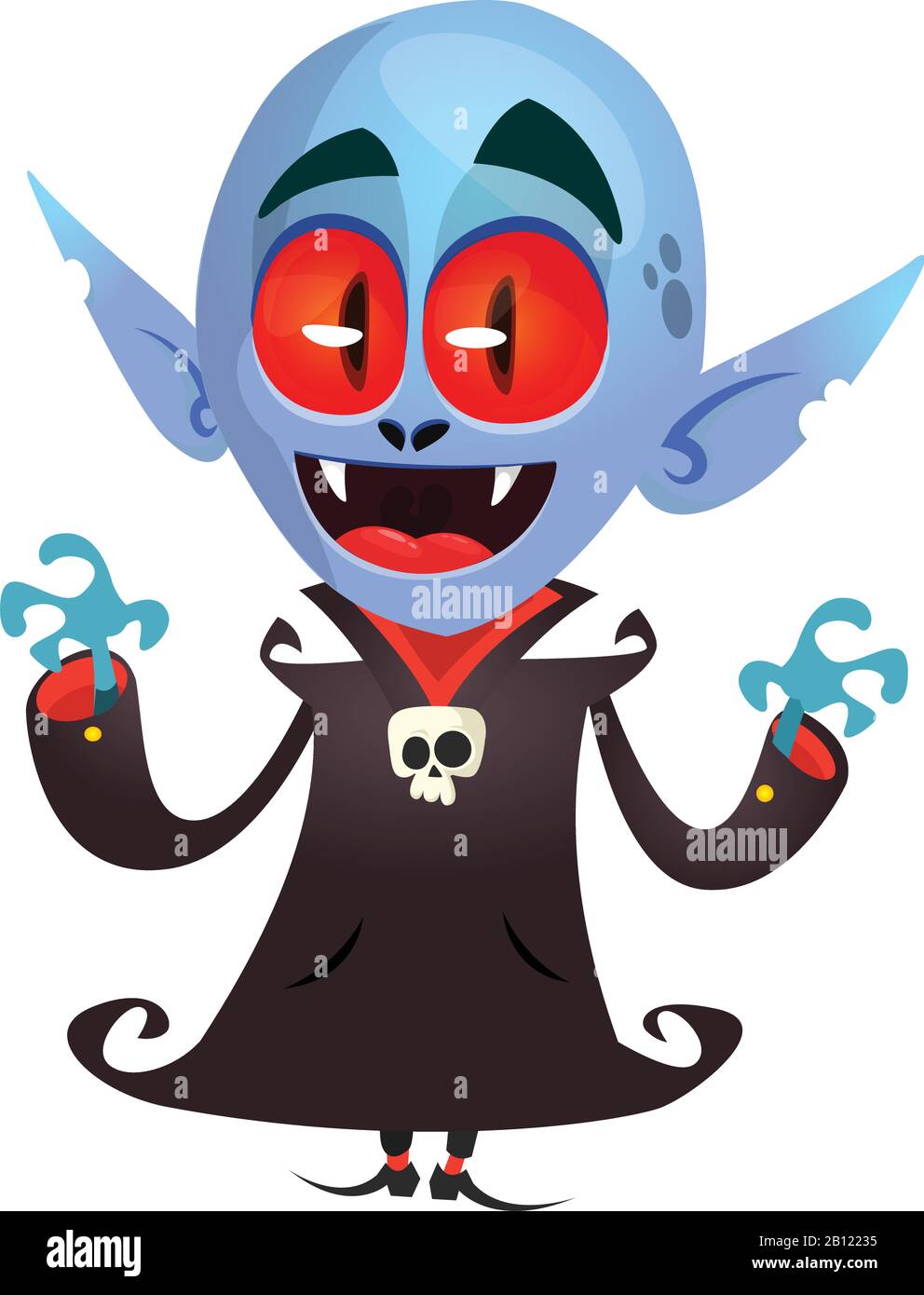 Cute Cartoon Vampire Dracula Vector Illustration Stock Vector