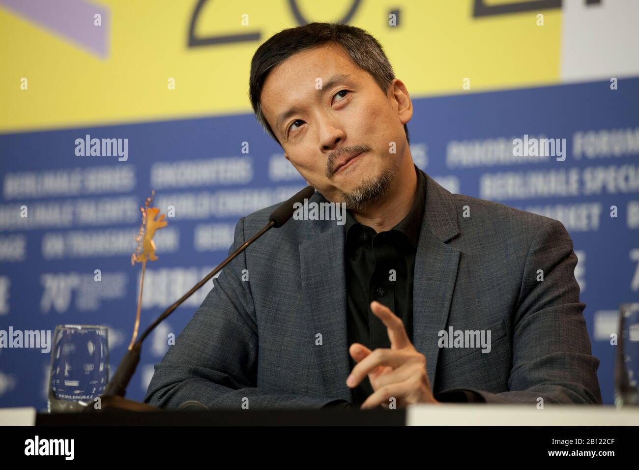 Actor Orion Lee at the press conference for the film First Cow at the 70th Berlinale International Film Festival, on Saturday 22nd February 2020, Hotel Grand Hyatt, Berlin, Germany. Photo credit: Doreen Kennedy Stock Photo