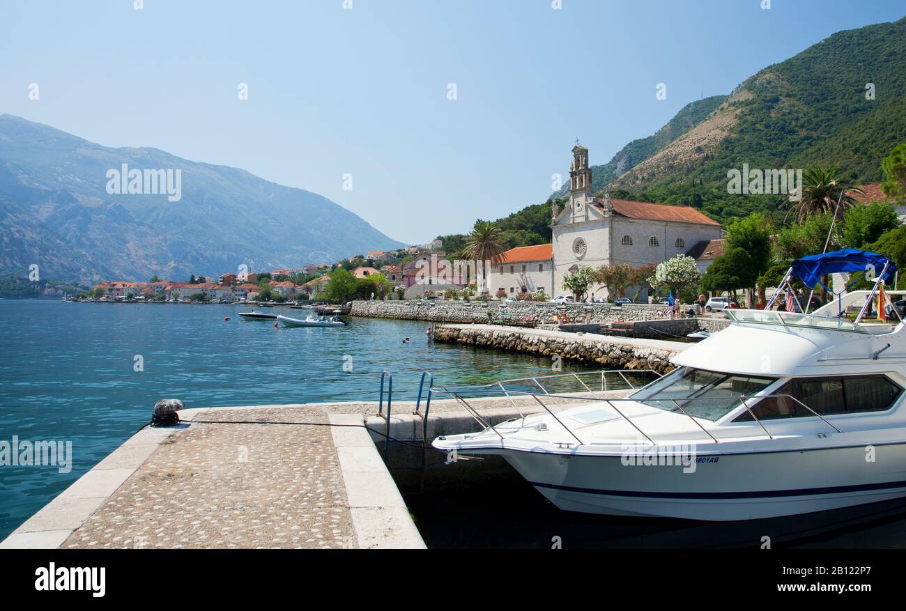 Perast, traditional Balkan Village by Kotor Bay, Montenegro, Europe Stock Photo