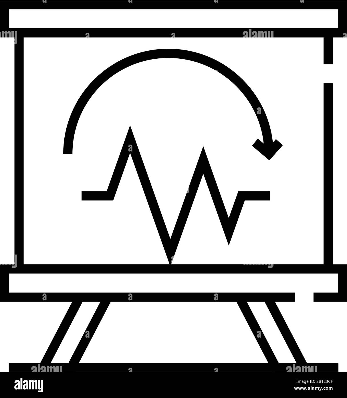 Chart visualisation line icon, concept sign, outline vector illustration, linear symbol. Stock Vector