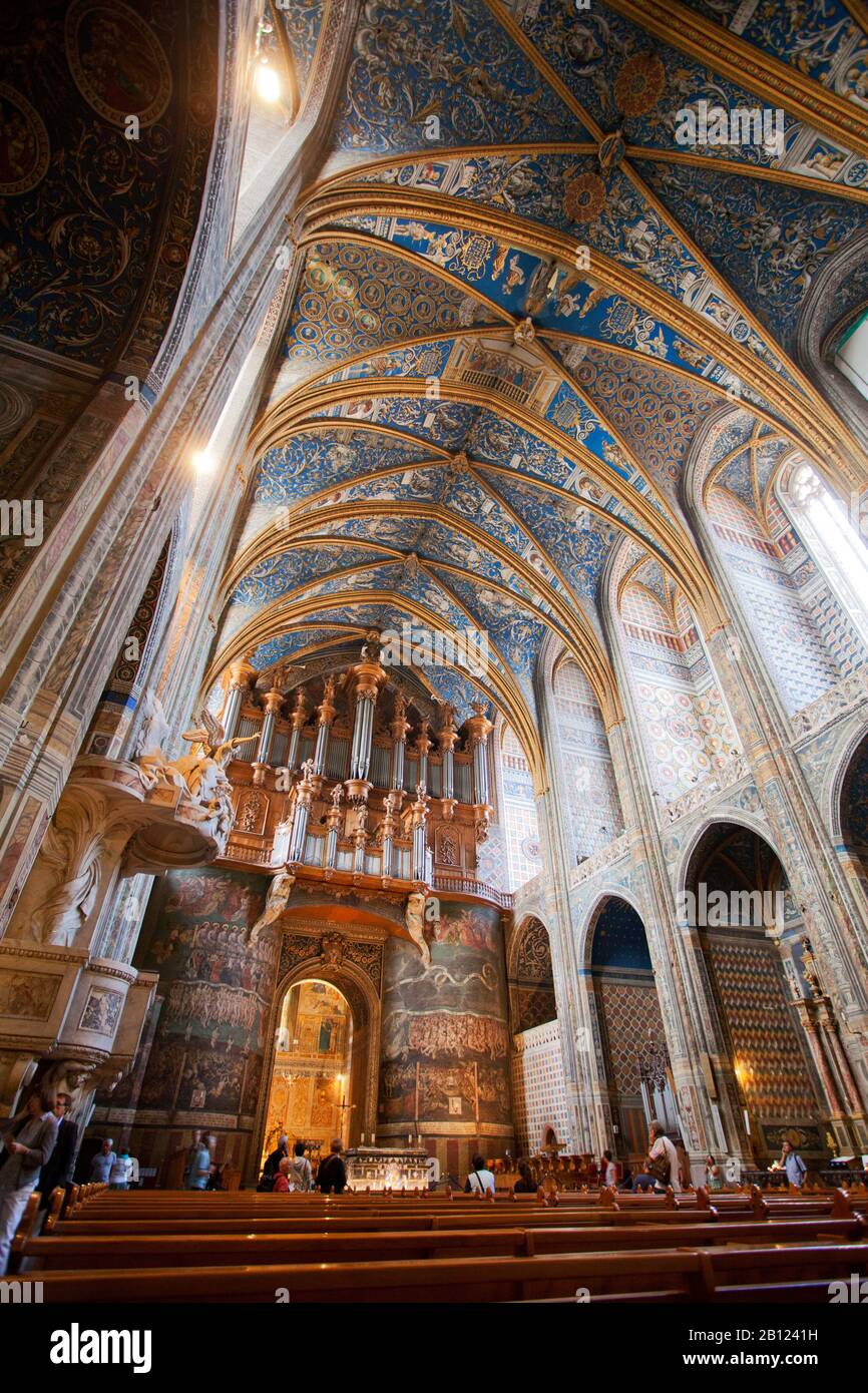 Interior of Cathedral of Saint Cecile, Albi, Tarn, Midi Pyrenees Region