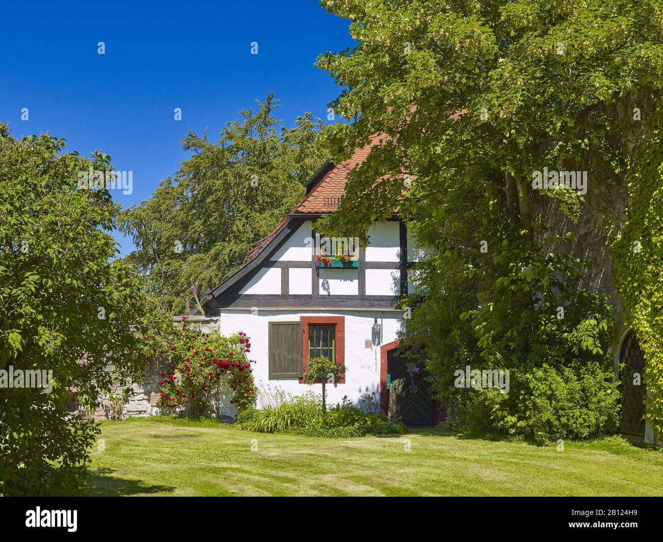 Gardener's house at Schloss Wilhelmsburg in Schmalkalden, Thuringia, Germany Stock Photo