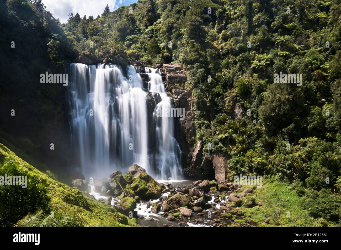 Morocopa Waterfalls, North Island, New Zealand Stock Photo