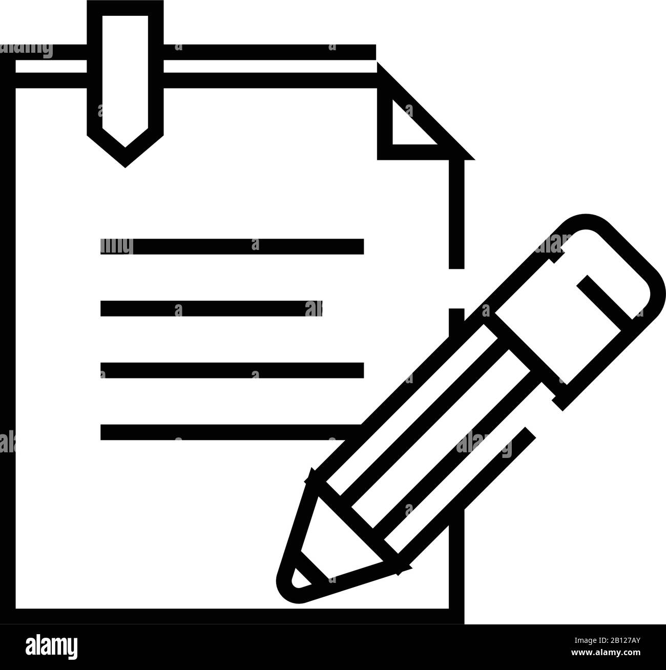Business notes line icon, concept sign, outline vector illustration ...