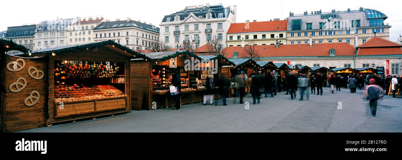 Christmas market at Belvedere Palace, Vienna, Austria Stock Photo