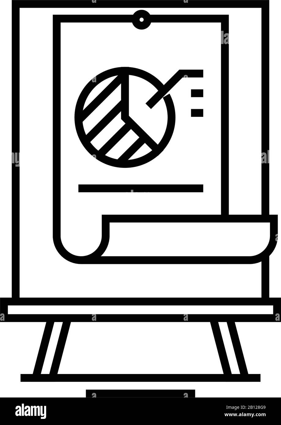 Chart data line icon, concept sign, outline vector illustration, linear ...