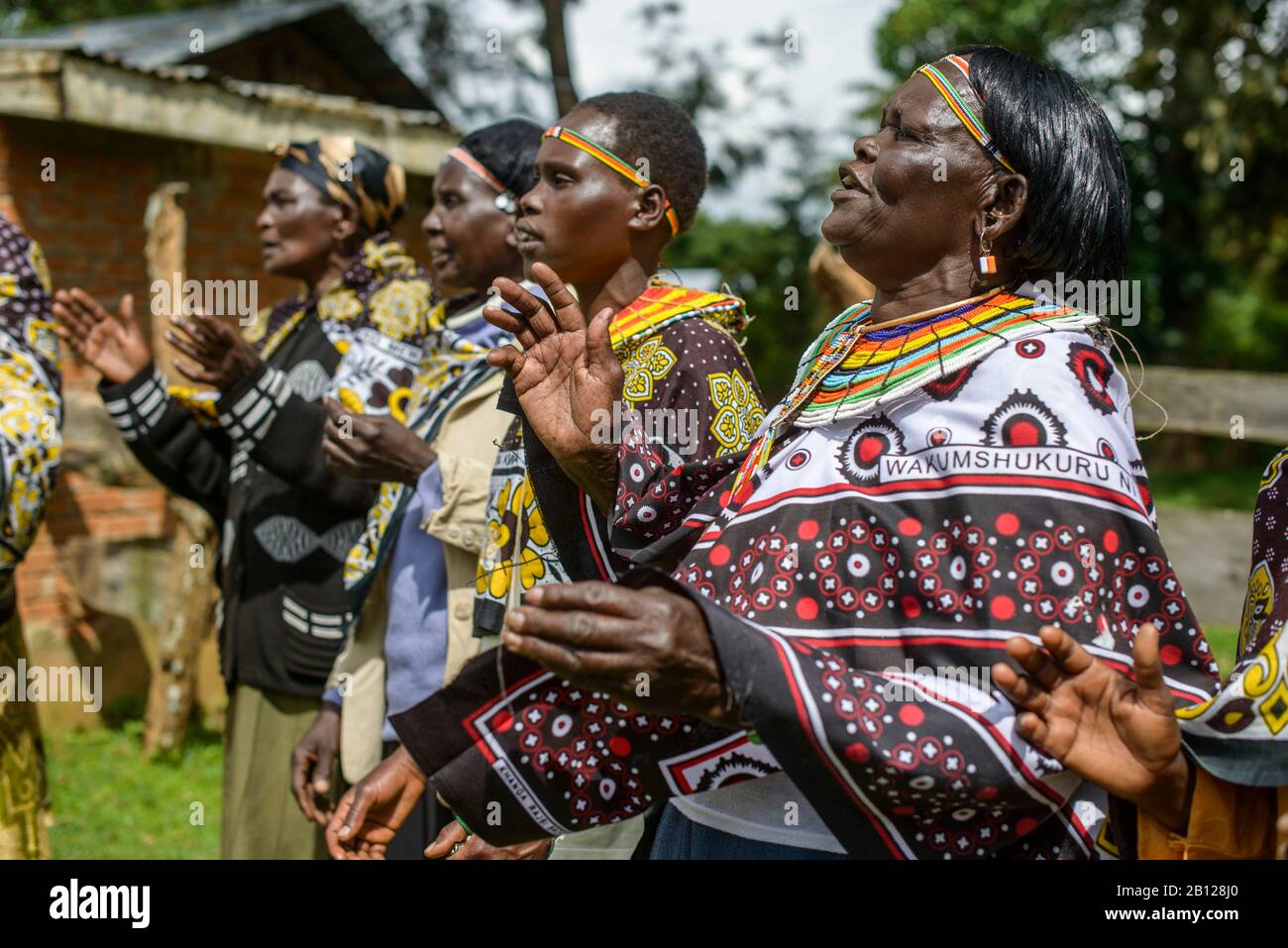 Women of the Pokot tribe sing and dance, Kenya Stock Photo - Alamy