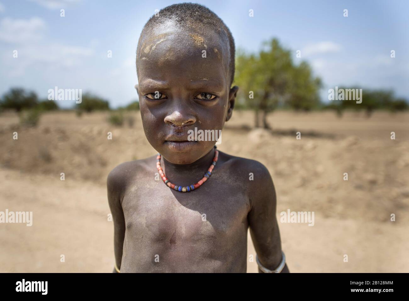 Little boy of the Arbore tribe, Omo valley, Ethiopia Stock Photo