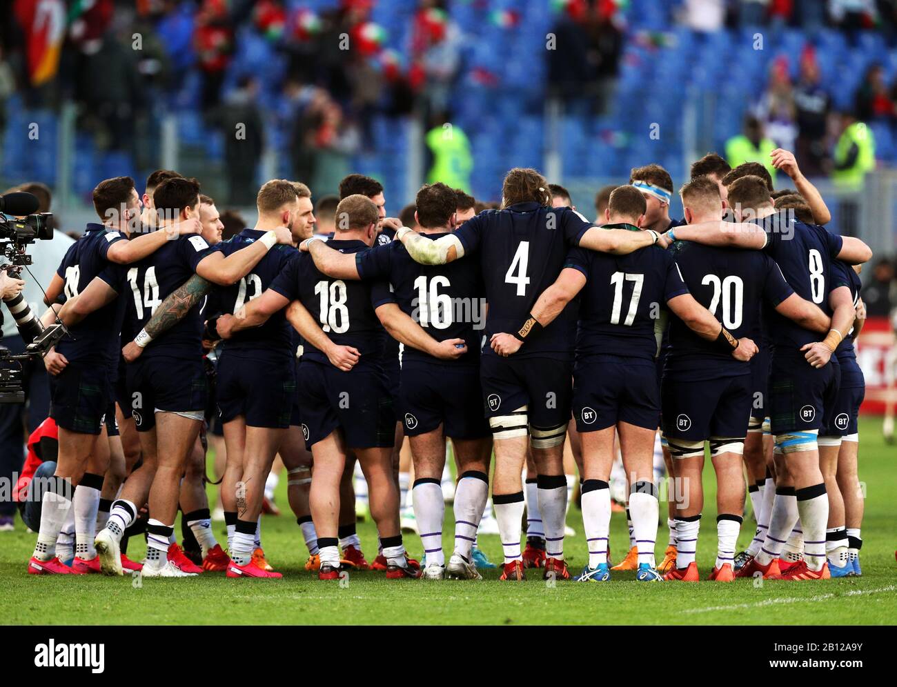 Scotland Rugby Huddle Guinness six nations match stadio olympico hi-res stock photography and ...