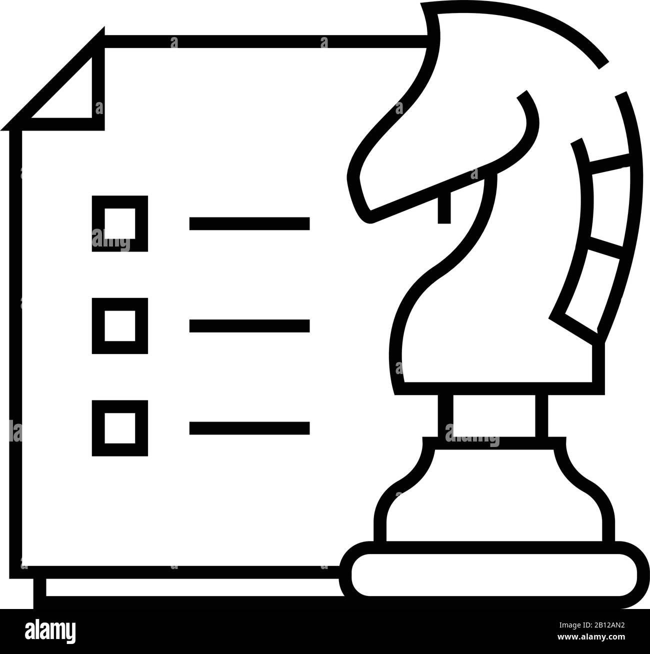 Business plan line icon, concept sign, outline vector illustration ...