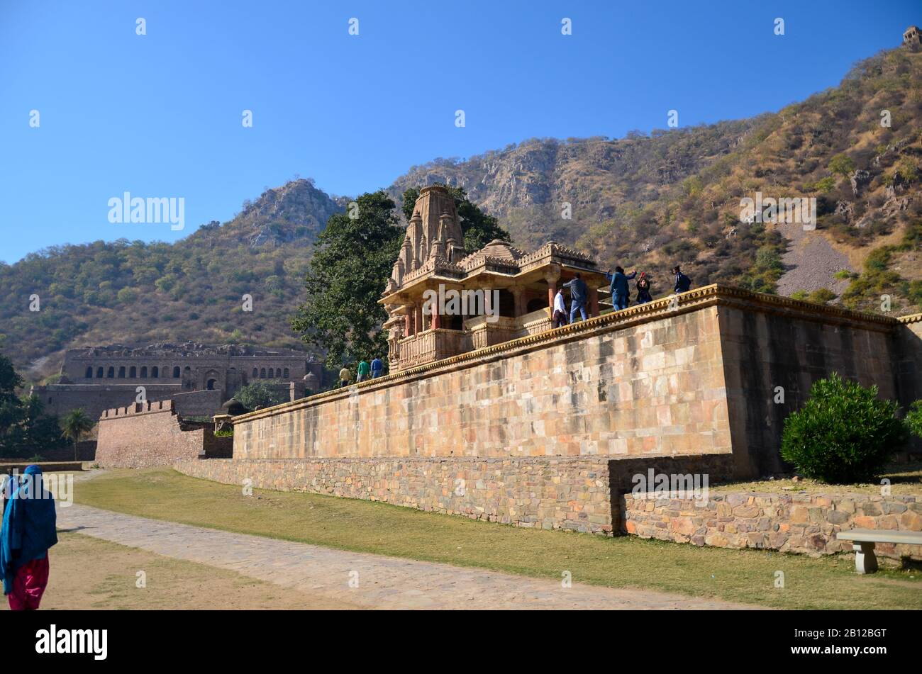 An ancient temple near 17th century Bhangarh Fort in Alwar village ...