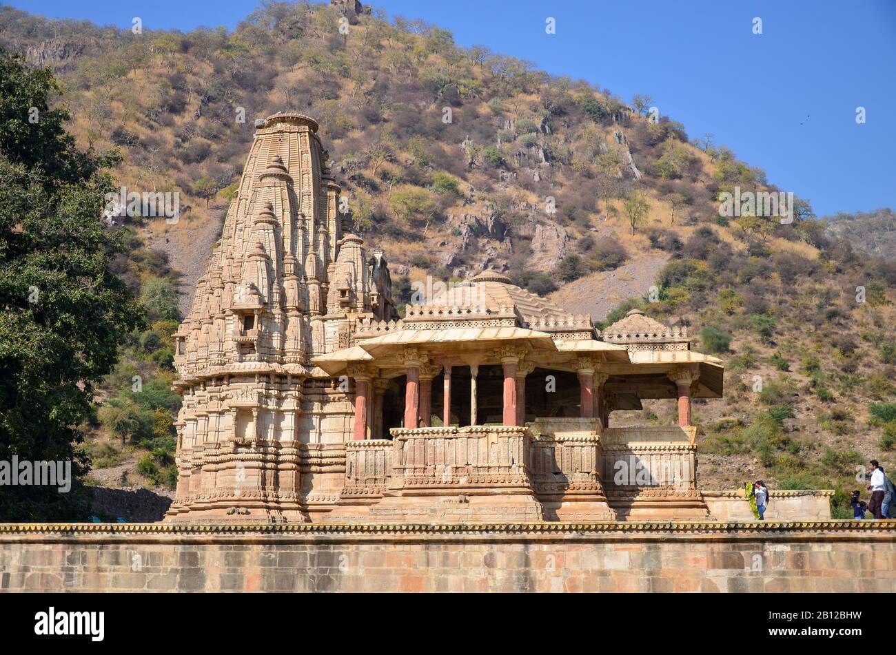 An ancient temple near 17th century Bhangarh Fort in Alwar village ...