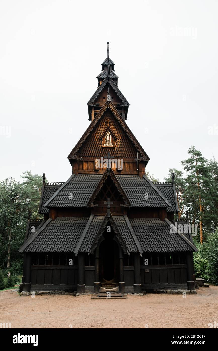 Gol Stave Church at the Norwegian Museum of Cultural History, Oslo, Norway Stock Photo
