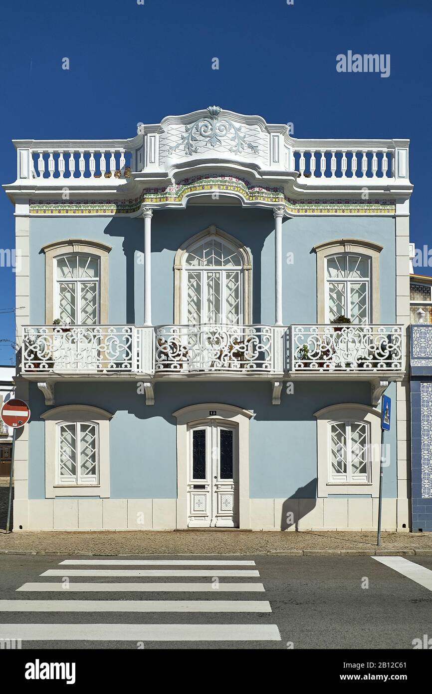Colonial architecture in Tavira, Faro, Algarve, Portugal Stock Photo