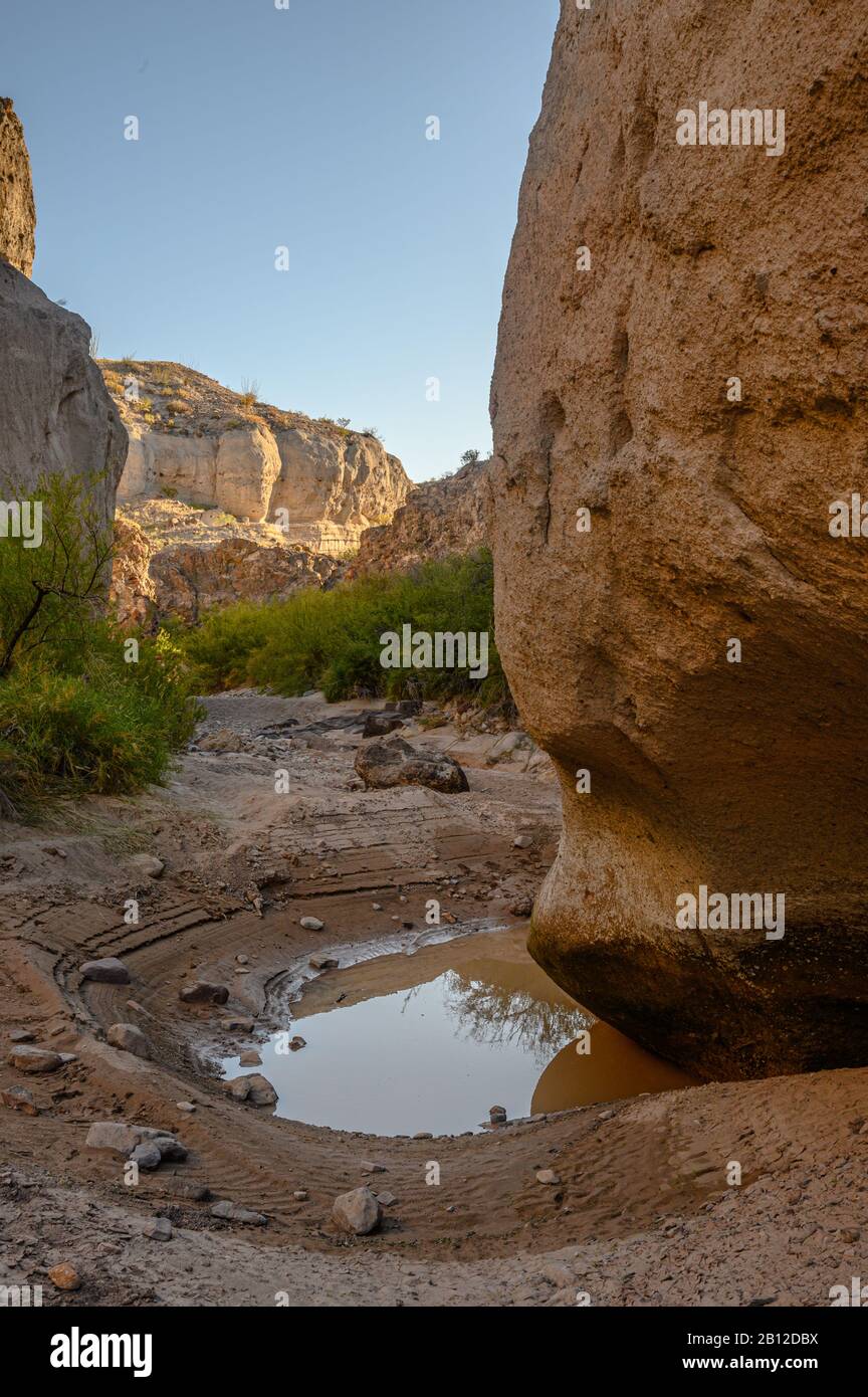 Inside Tuff Canyon in Big Bend National Park in West Texas Stock Photo