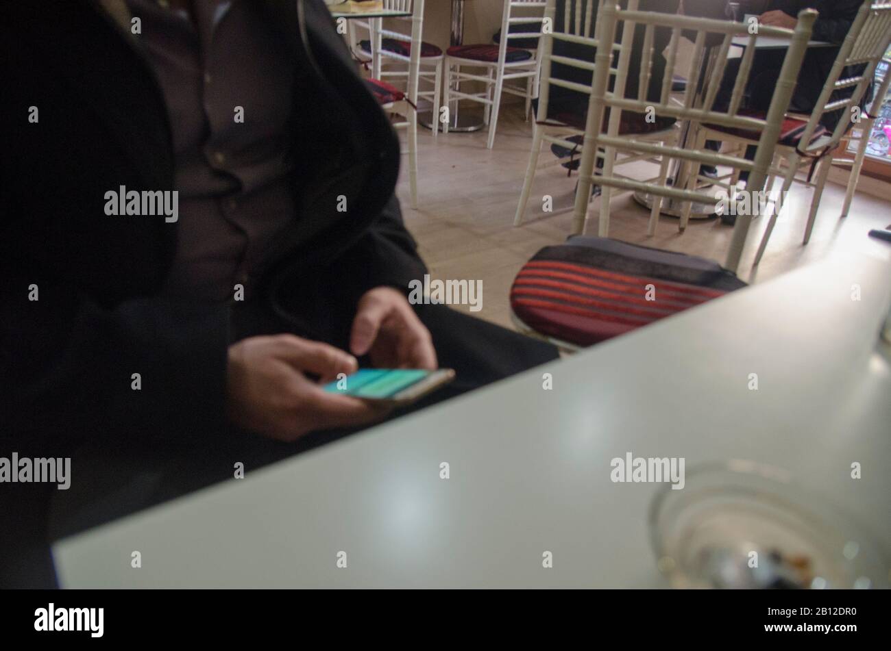 Using The Phone Stock Photo