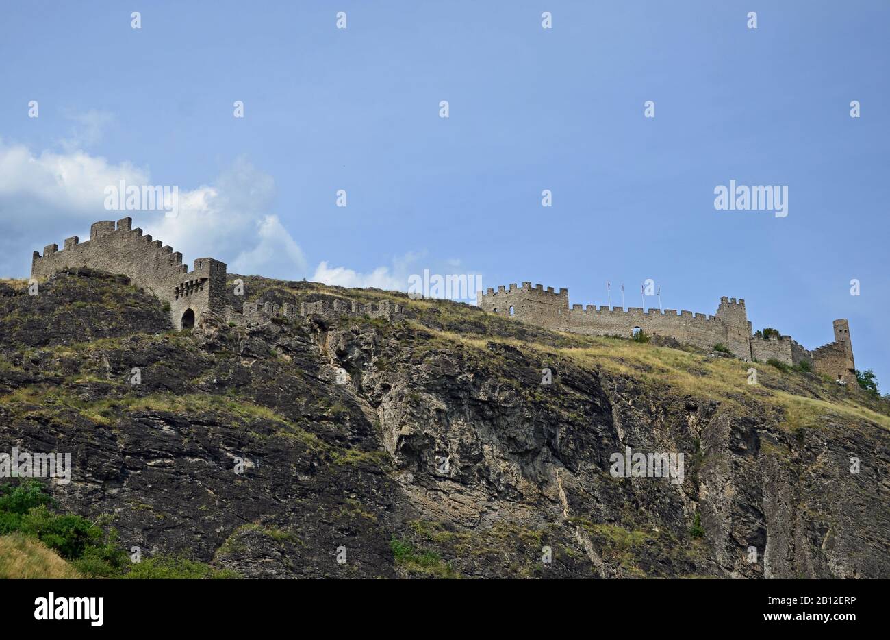 Chateau de Trourbillon, Sion, Switzerland Stock Photo