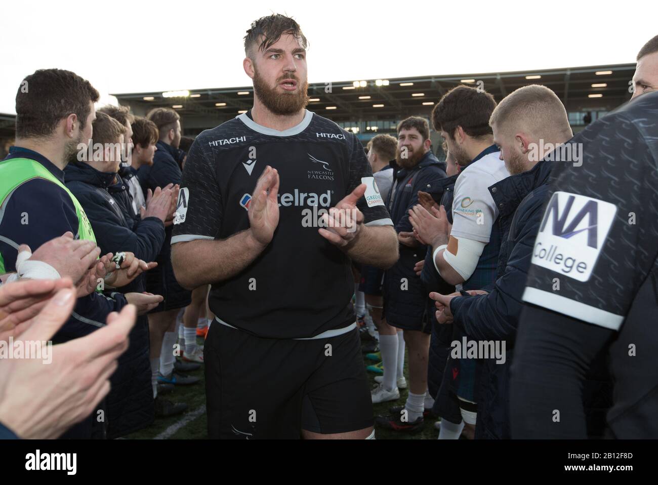 Newcastle, UK. 22nd Feb, 2020. Toby Salmon of Newcastle Falcons pictured in the tunnel after the Greene King IPA Championship match between Newcastle Falcons and London Scottish at Kingston Park, Newcastle on Saturday 22nd February 2020. (Credit: Chris Lishman | MI News) Credit: MI News & Sport /Alamy Live News Stock Photo