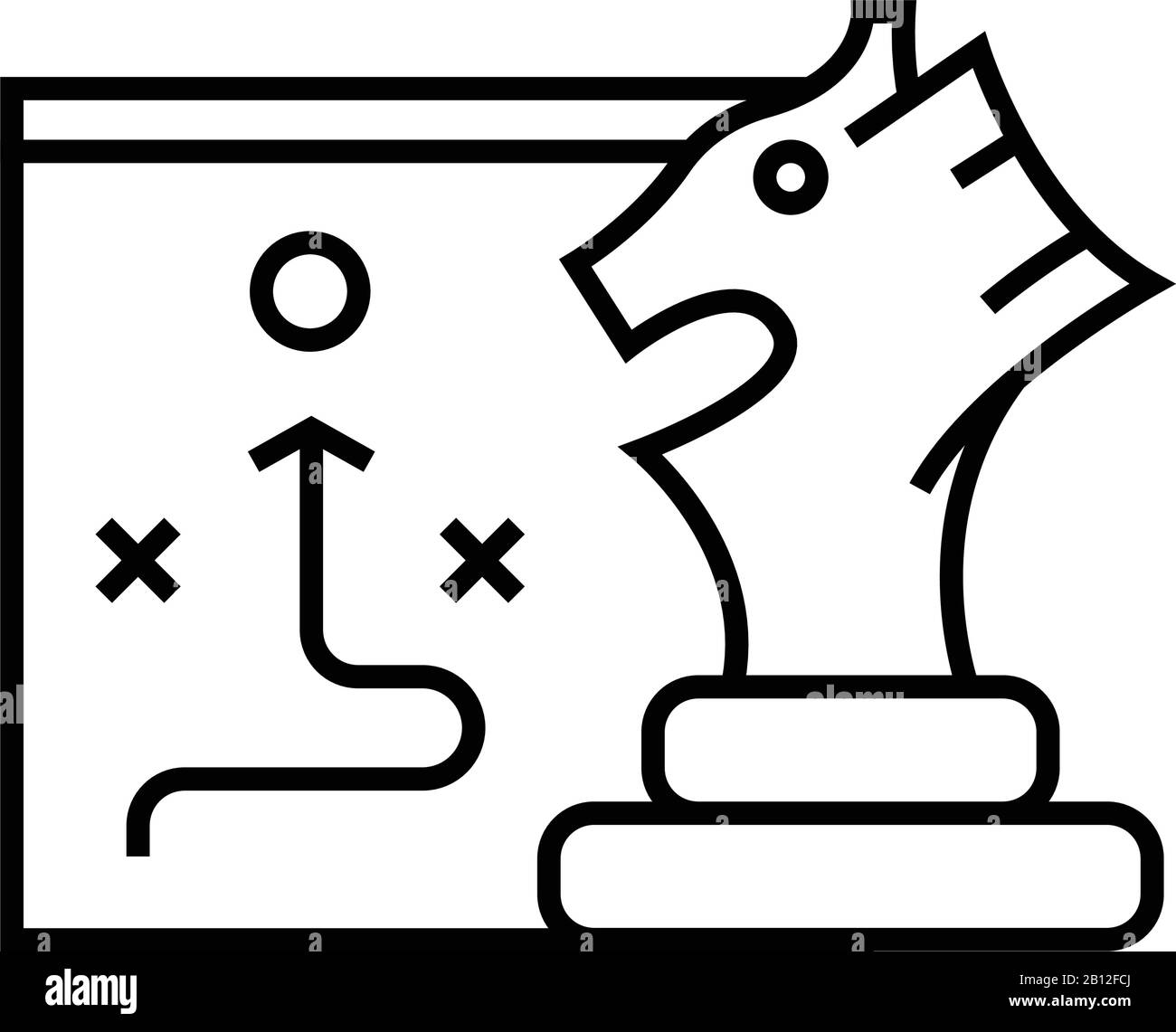 Chess solutions line icon, concept sign, outline vector illustration ...