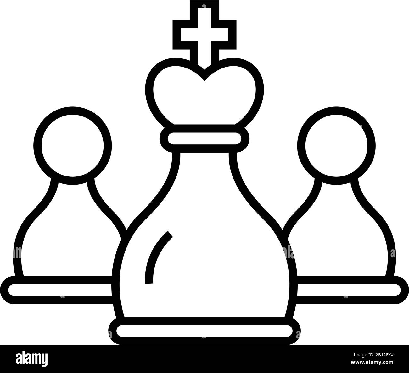 Chess line icon, concept sign, outline vector illustration, linear ...