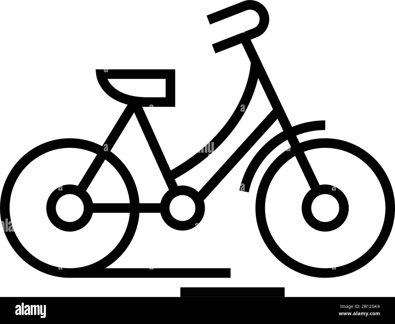 Bycicle line icon, concept sign, outline vector illustration, linear symbol. Stock Vector